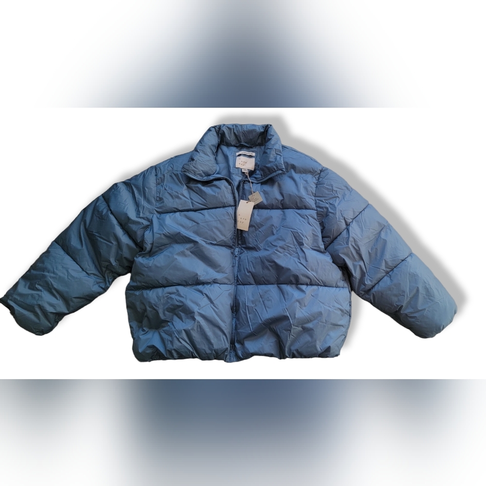 A New Day Women's Matte Puffer Jacket Coat in Light Blue XXL - New!